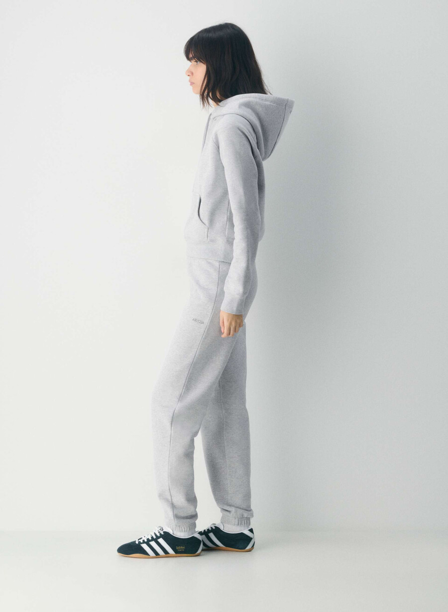 cozy sweatfleece snug raglan hoodie heather chrome
