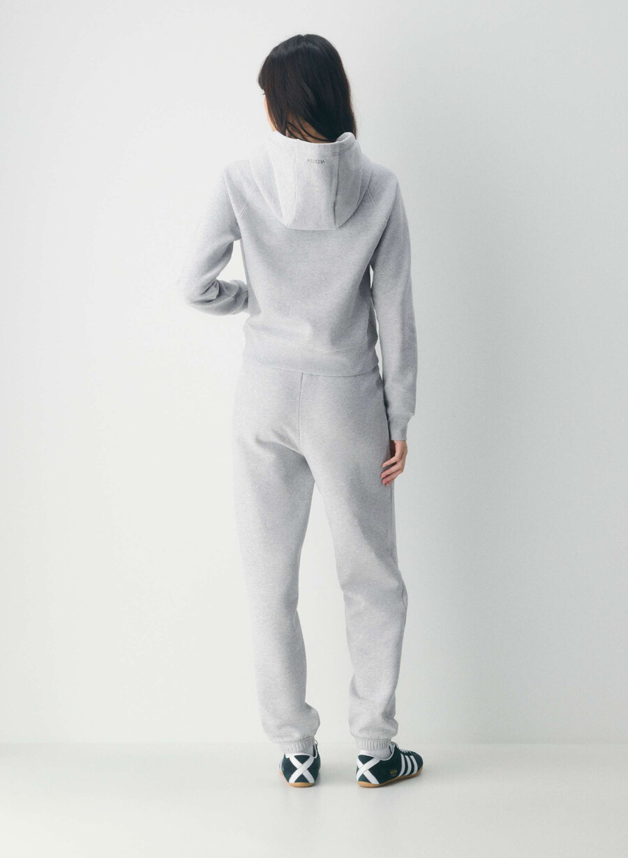 cozy sweatfleece snug raglan hoodie heather chrome