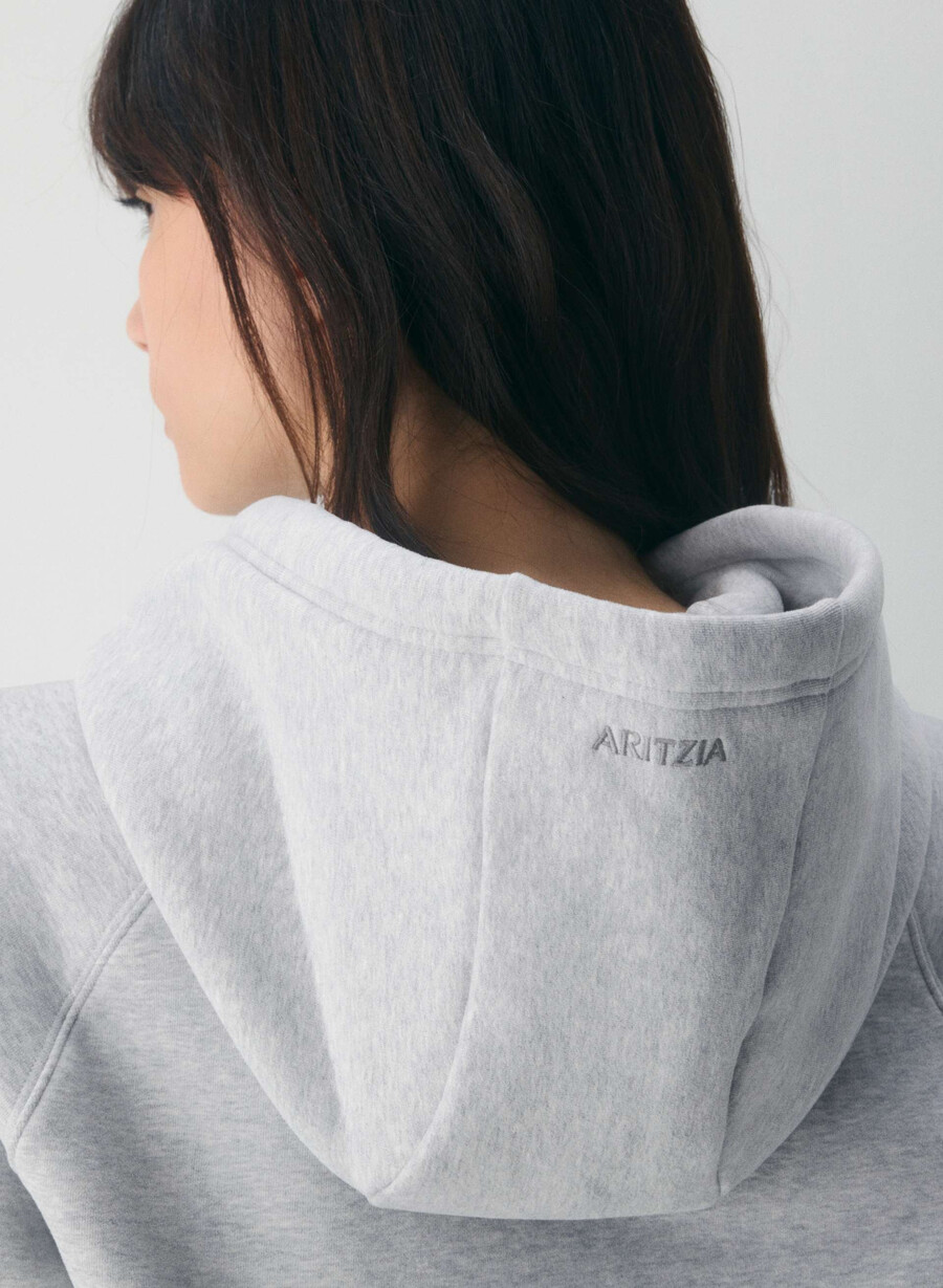 cozy sweatfleece snug raglan hoodie heather chrome