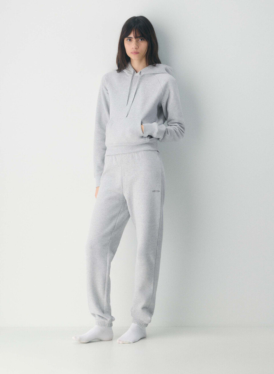 cozy sweatfleece snug raglan hoodie heather chrome