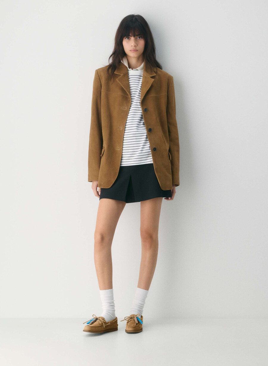 sperry x aritzia ao boat shoe - nubuck leather tan khaki