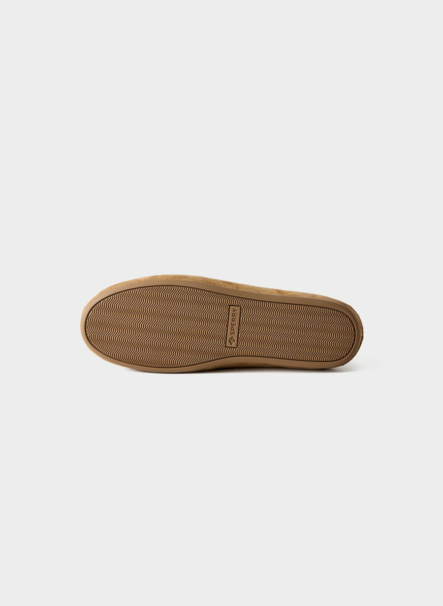 sperry x aritzia slim boat shoe - suede leather tan khaki