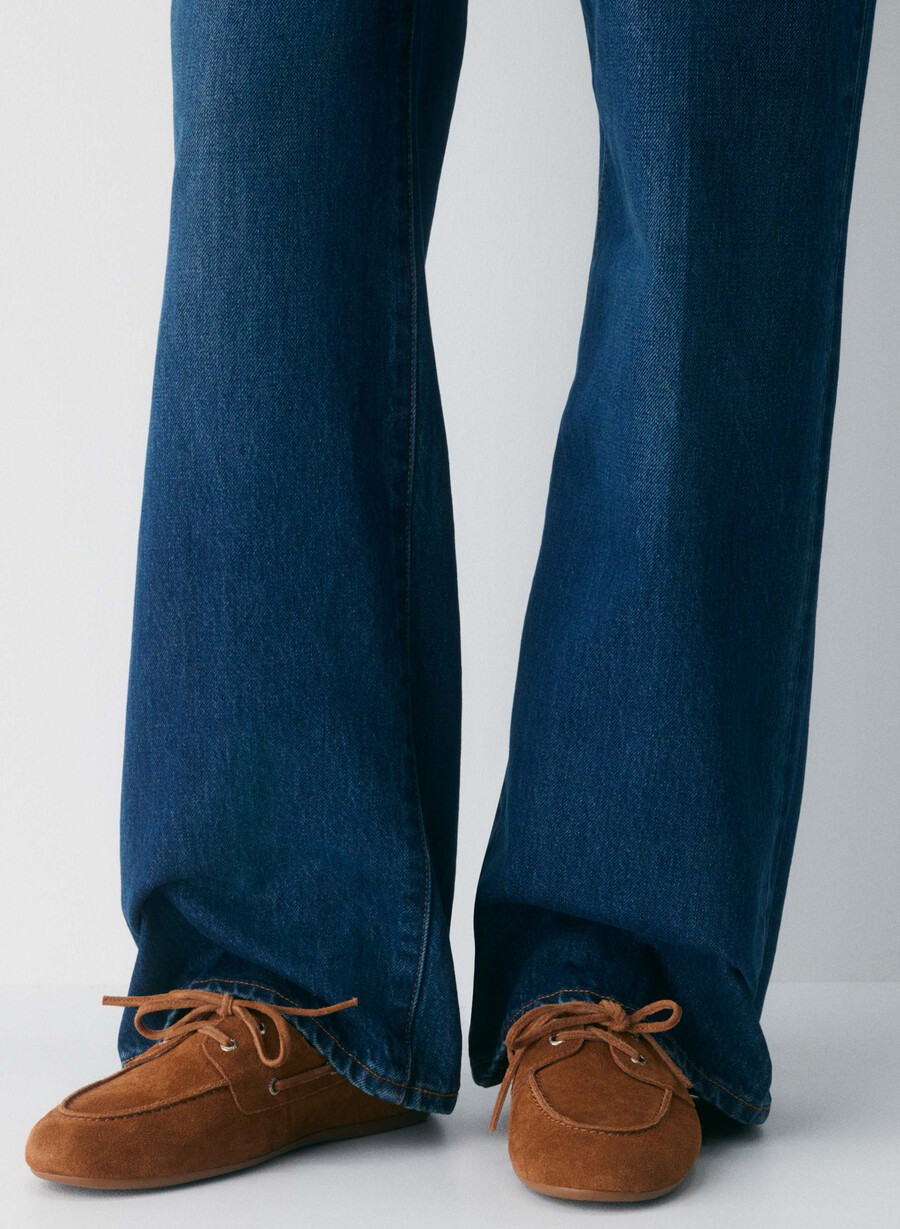 sperry x aritzia slim boat shoe - suede leather chocolatier brown