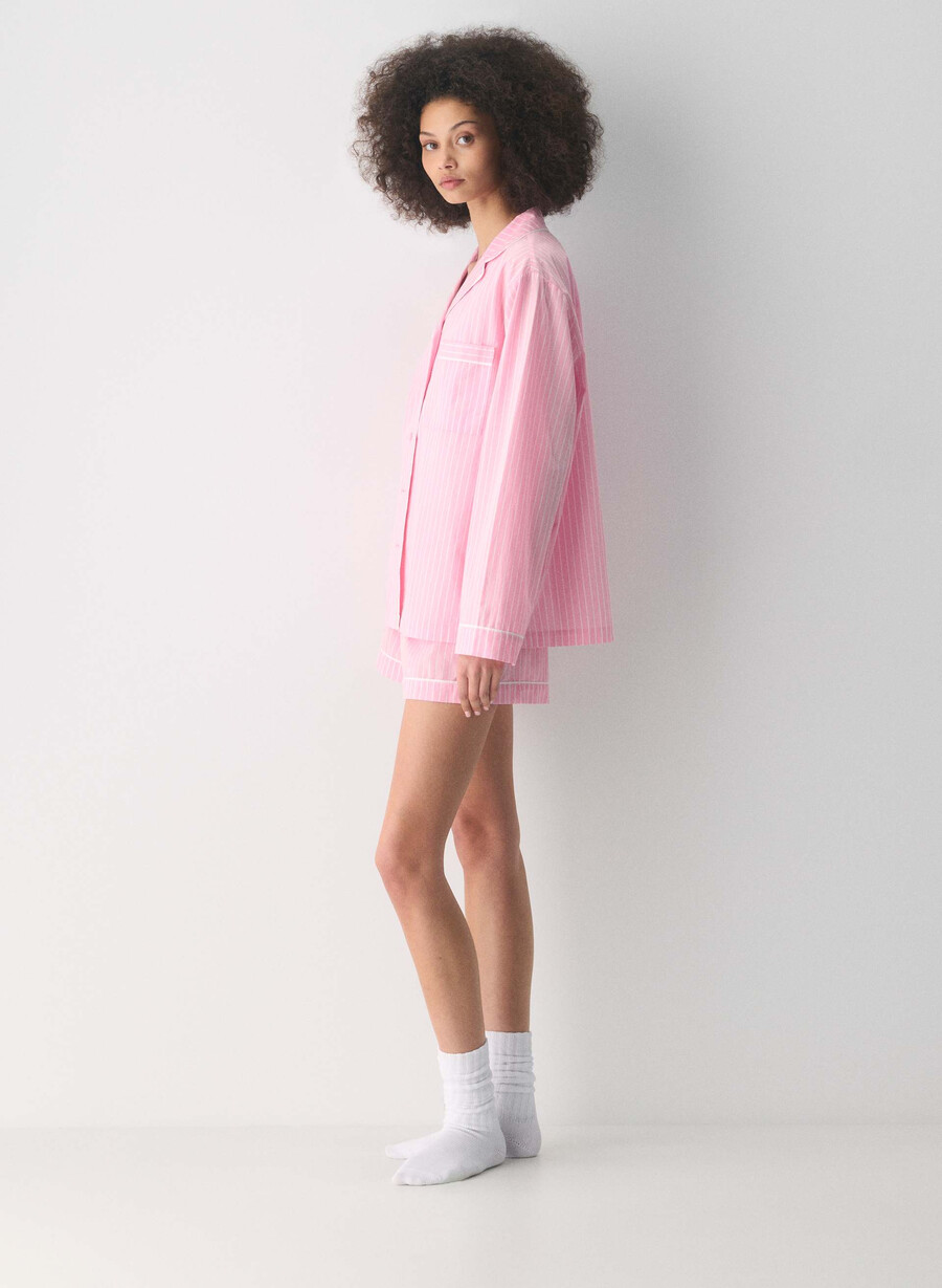 laze poplin pajama shirt mtchl strp jb pkb w