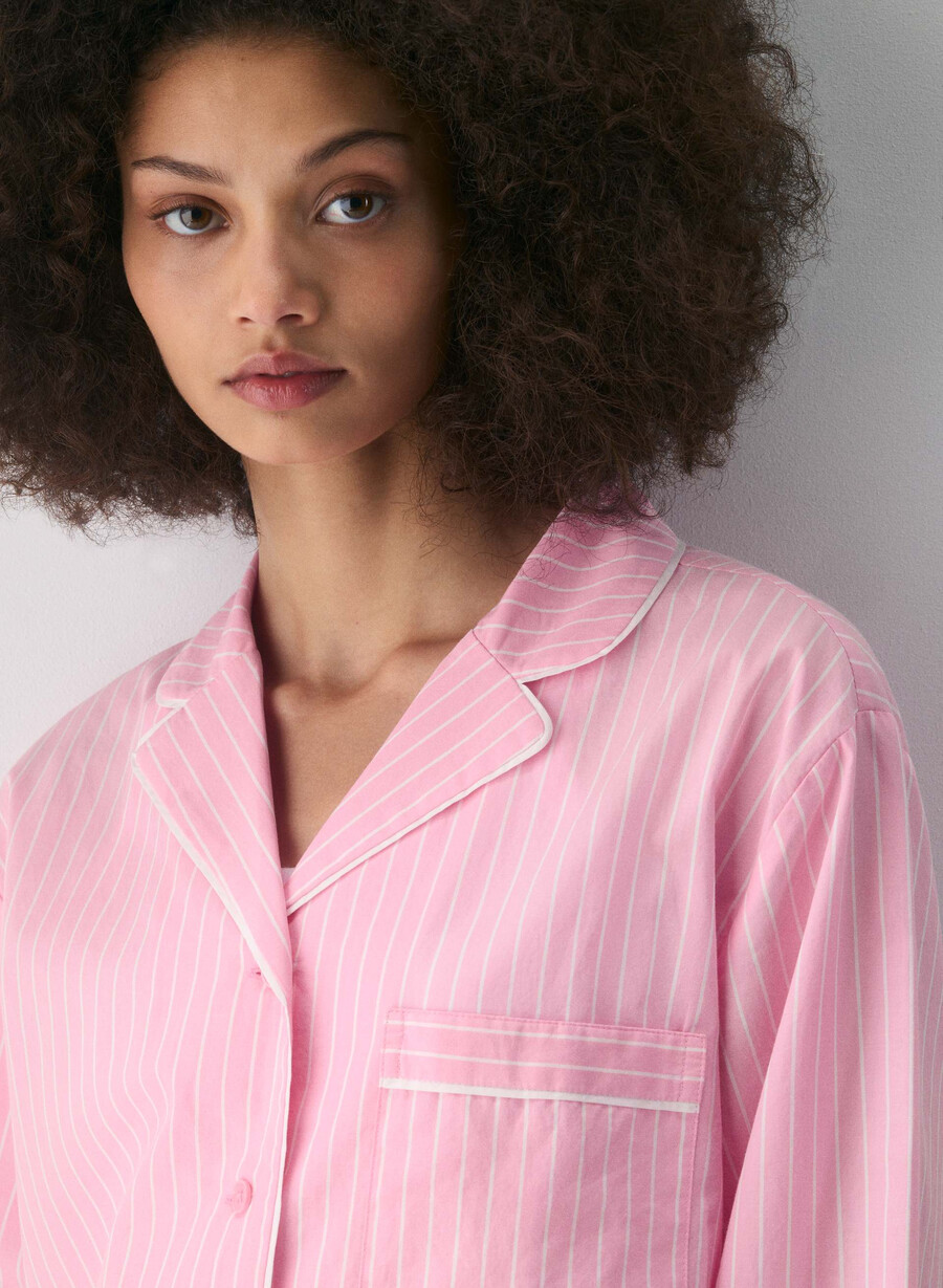 laze poplin pajama shirt mtchl strp jb pkb w