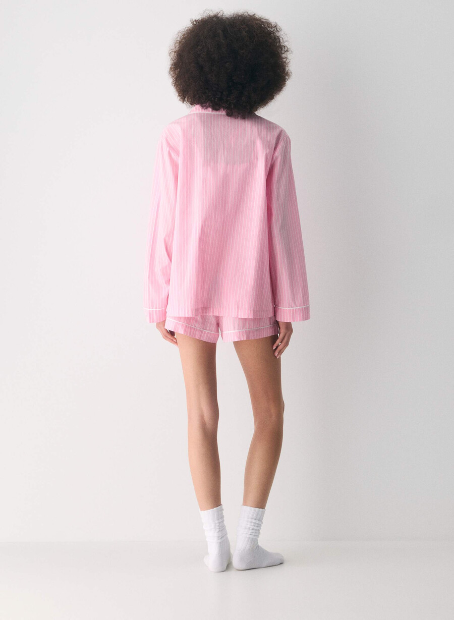 laze poplin pajama shirt mtchl strp jb pkb w