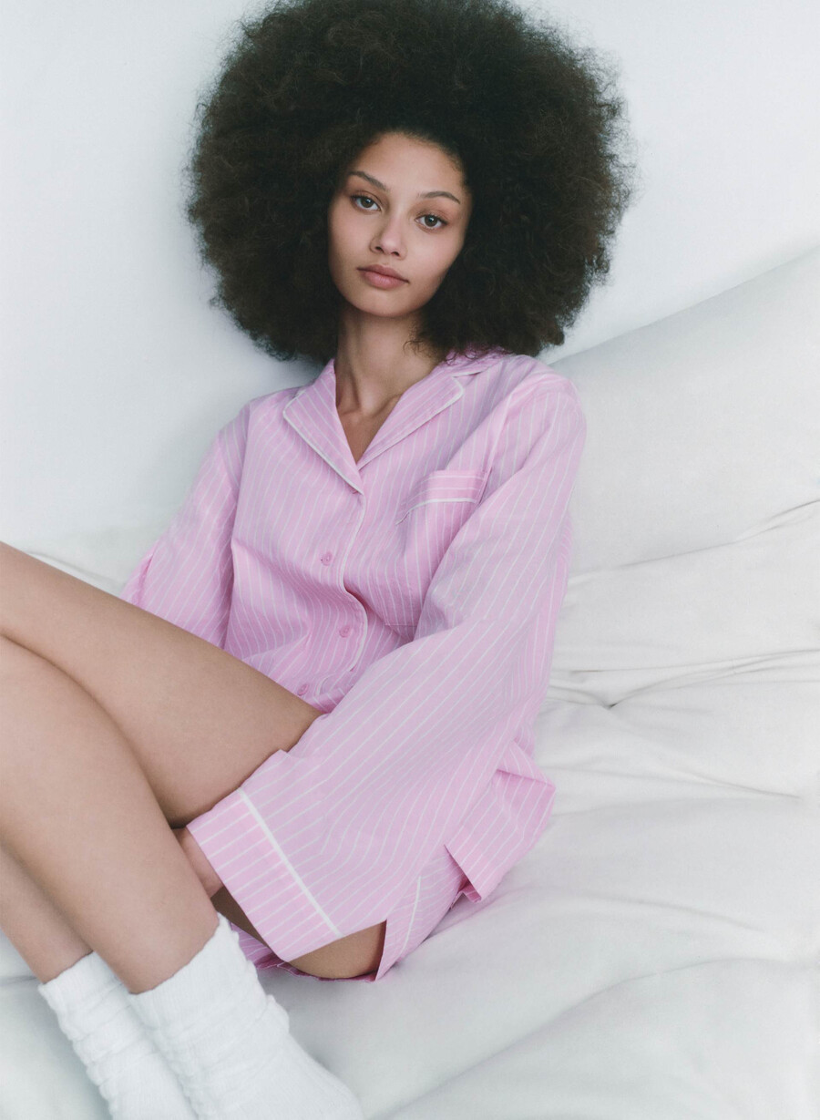 laze poplin pajama shirt mtchl strp jb pkb w