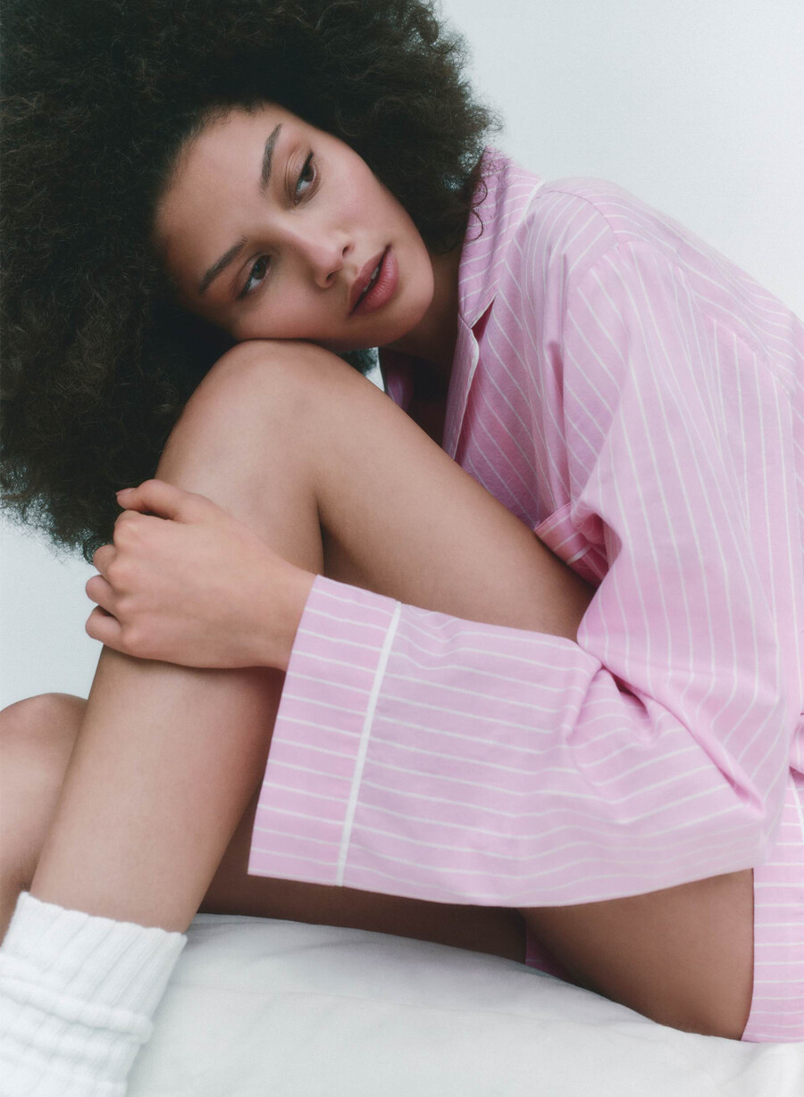 laze poplin pajama shirt mtchl strp jb pkb w