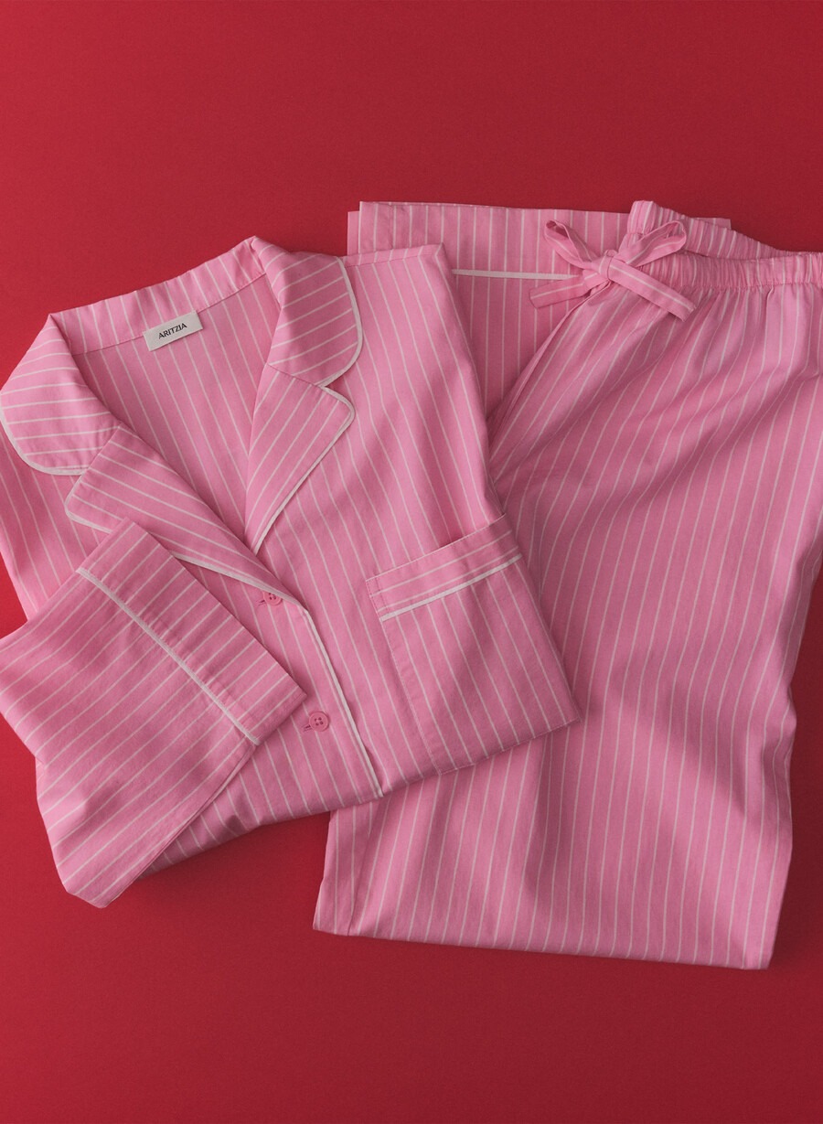 laze poplin pajama shirt mtchl strp jb pkb w