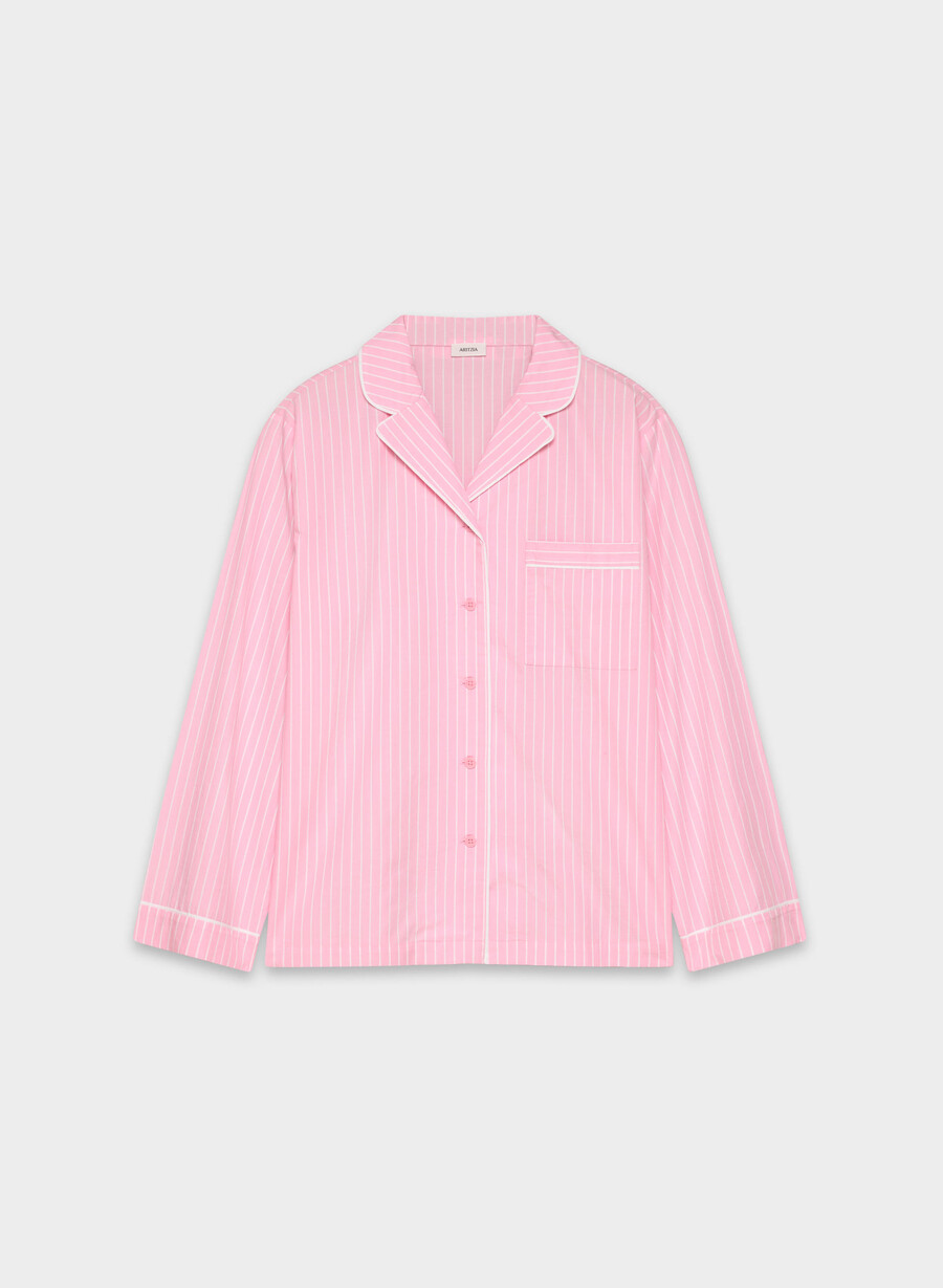 laze poplin pajama shirt mtchl strp jb pkb w