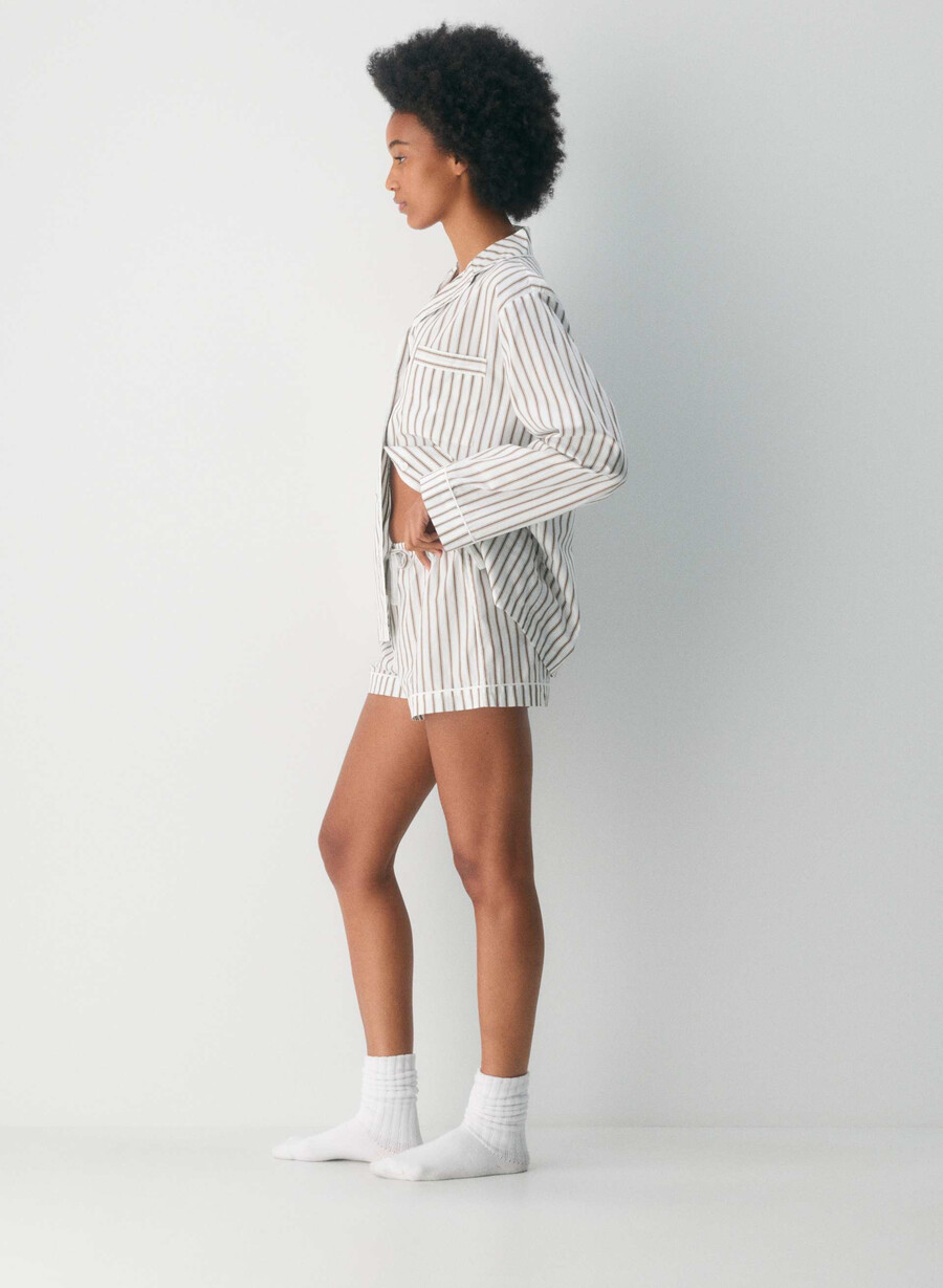 laze poplin pajama short joel stripe b wtch