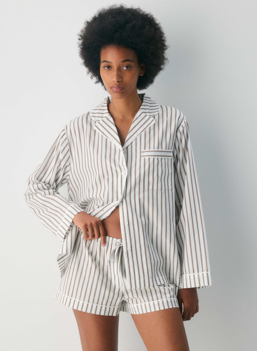 laze poplin pajama short joel stripe b wtch