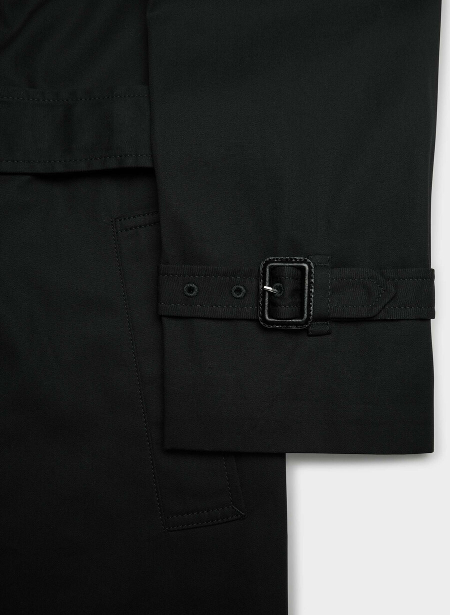 the finch short trench coat - city twill black