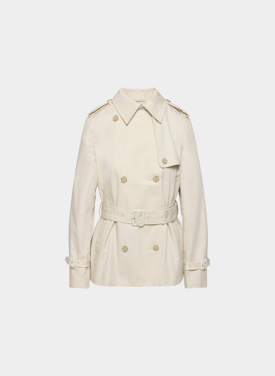 the finch short trench coat - city twill birch