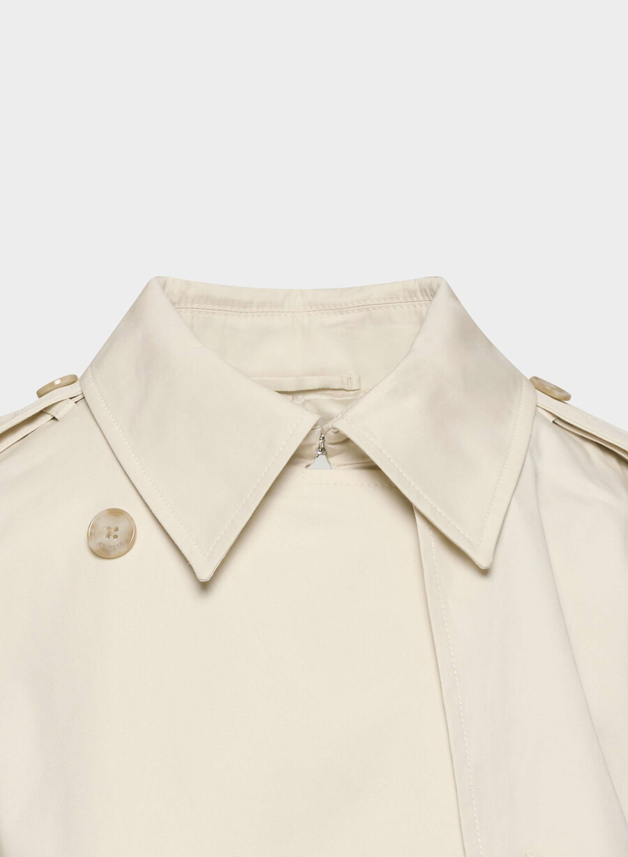 the finch short trench coat - city twill birch