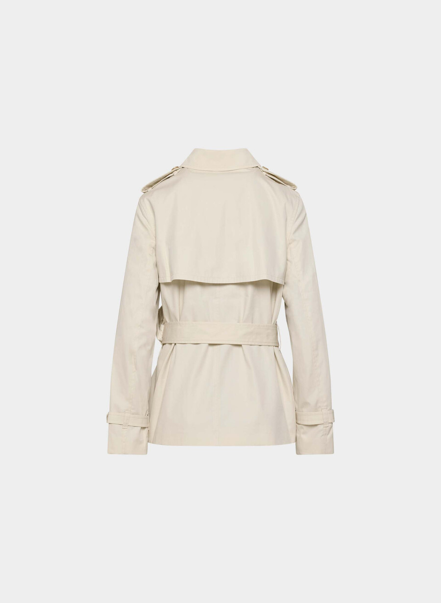 the finch short trench coat - city twill birch