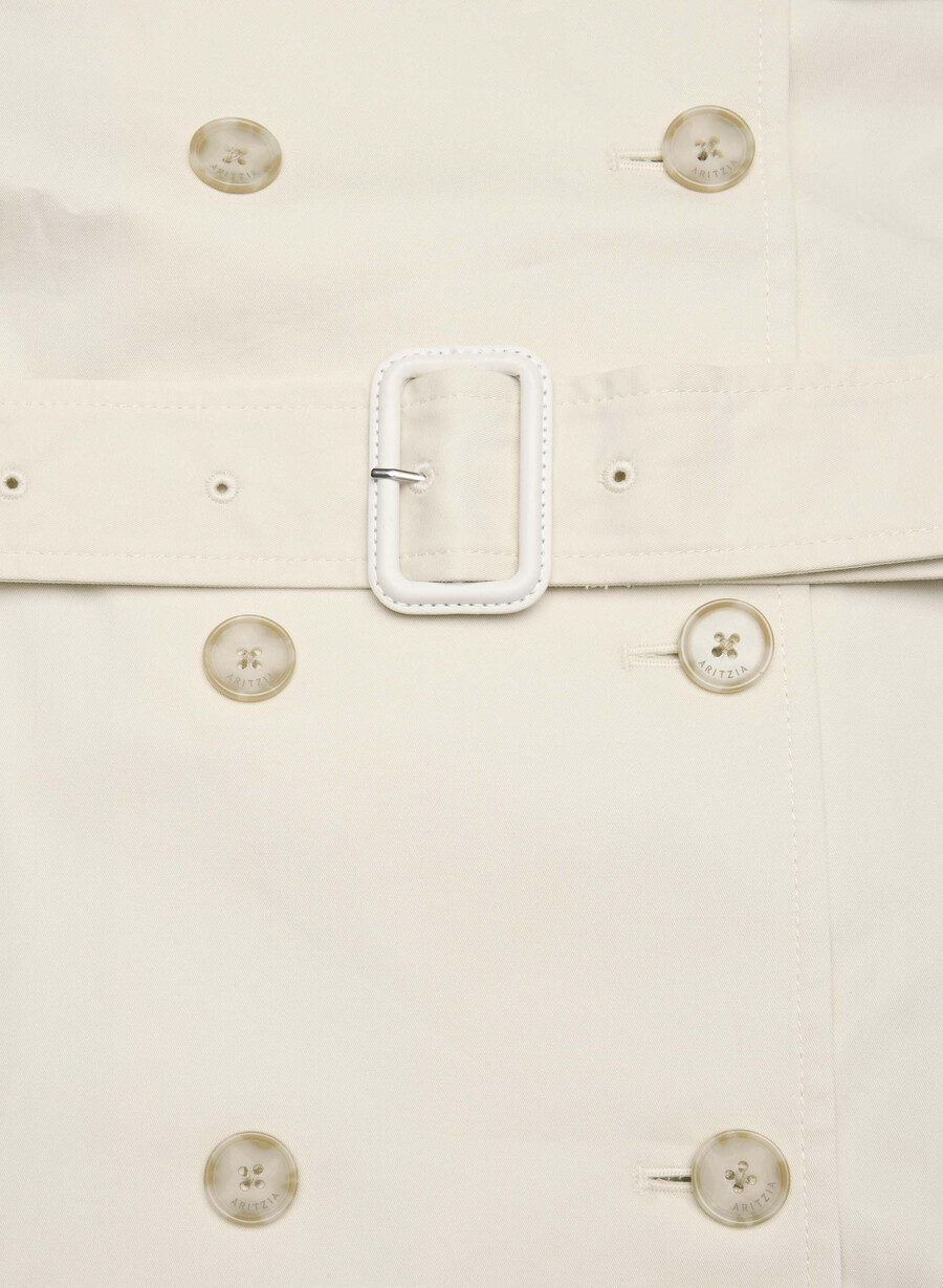the finch short trench coat - city twill birch