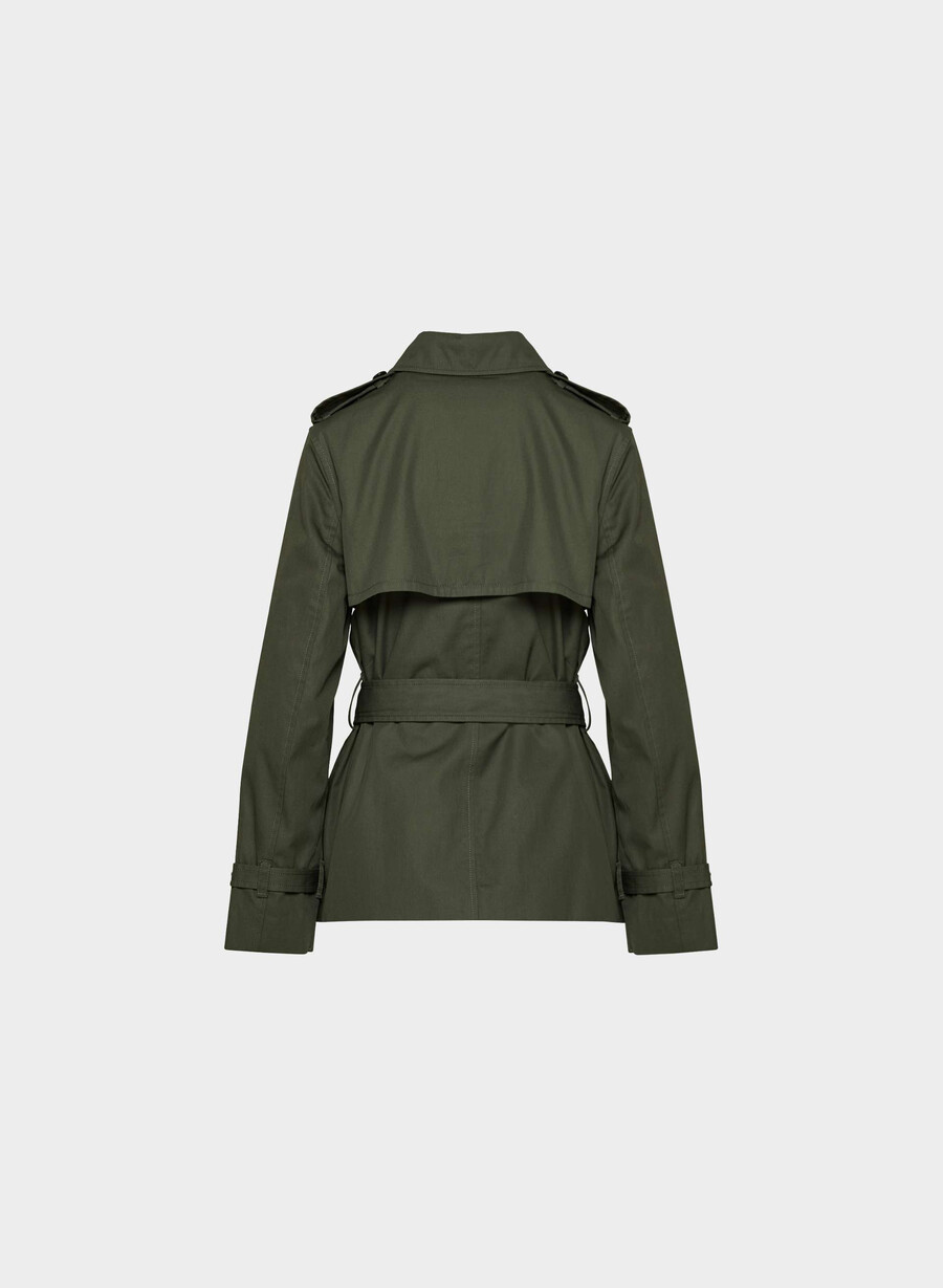 the finch short trench coat - city twill dark olive