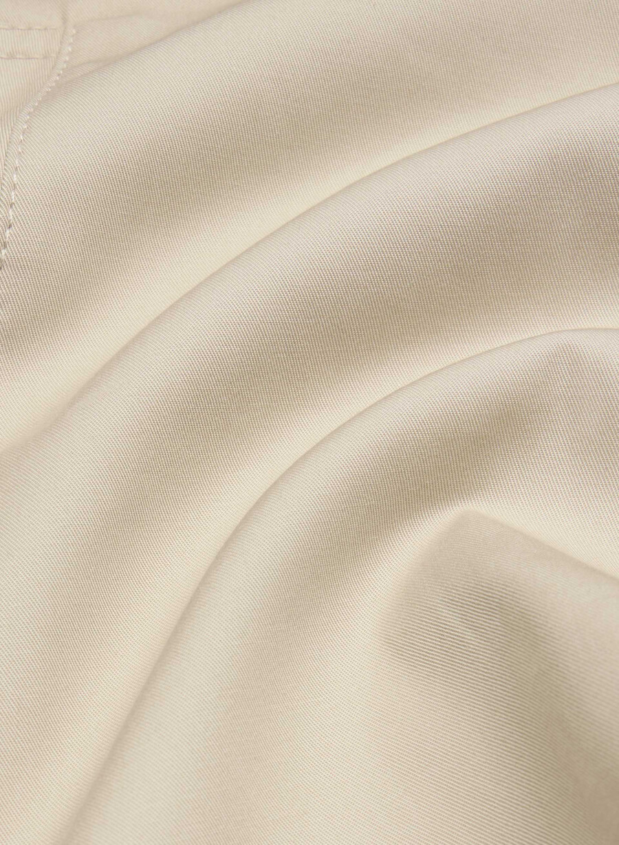 the finch short trench coat - city twill marcona beige