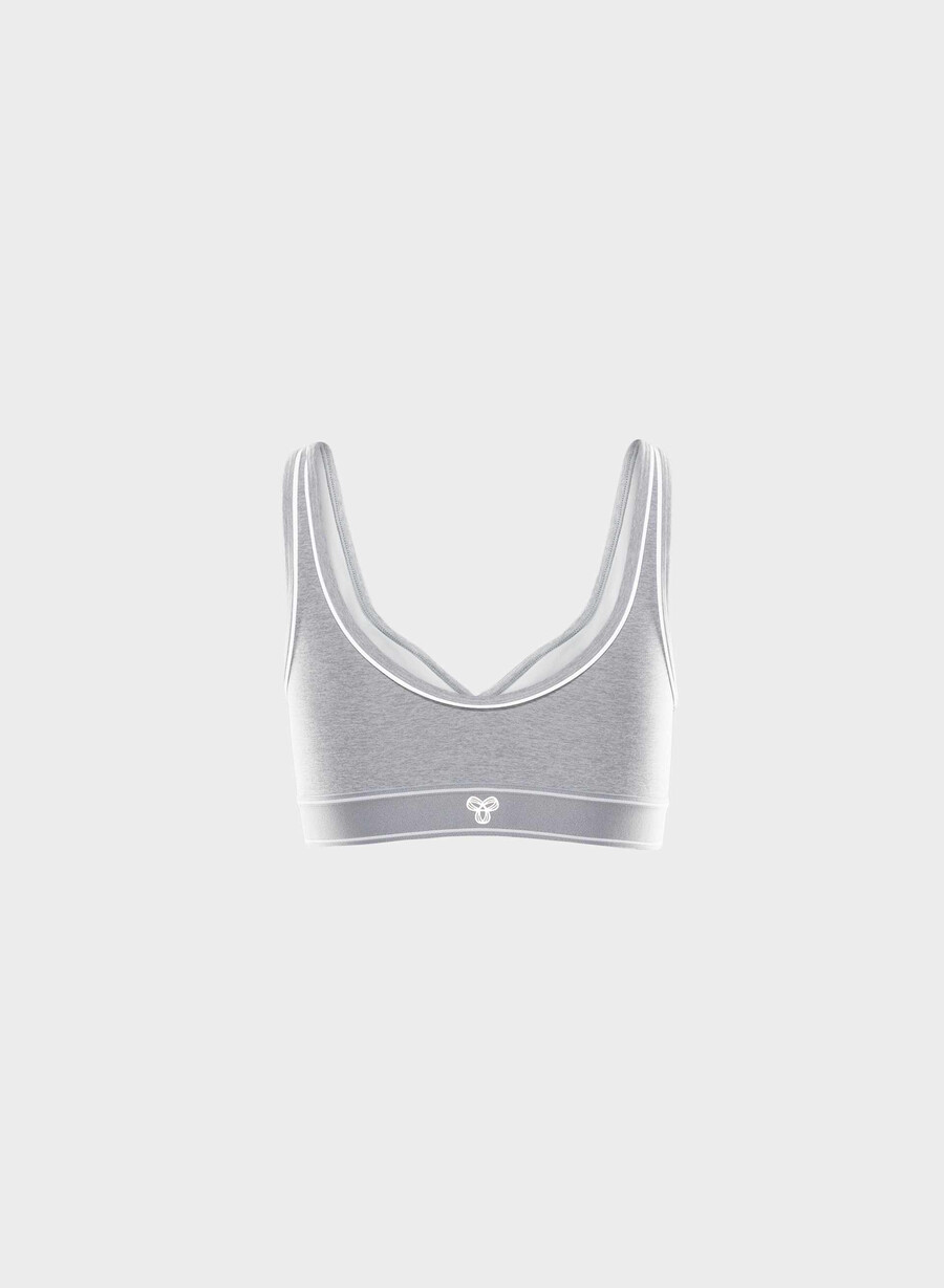 softwhip tiebreak sports bra heather chromewhite