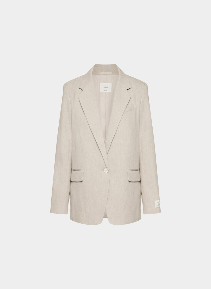 generation blazer - linen undyed dark ecru