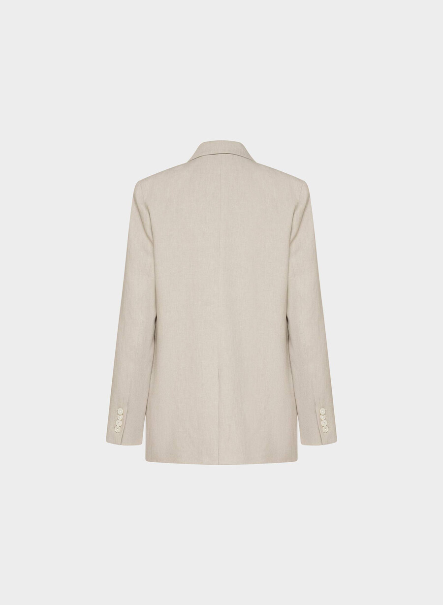 generation blazer - linen undyed dark ecru