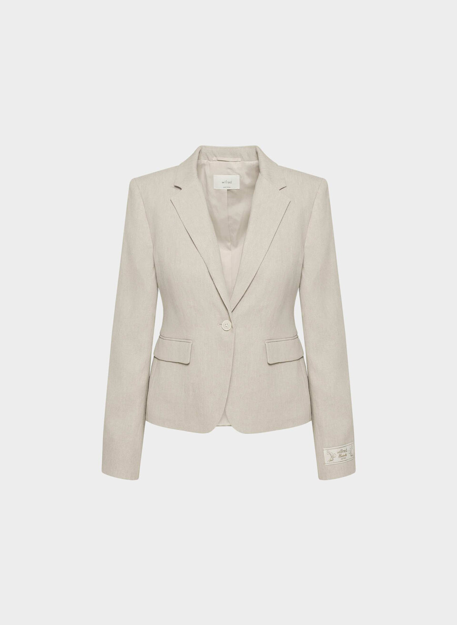 etiquette blazer - linen undyed dark ecru