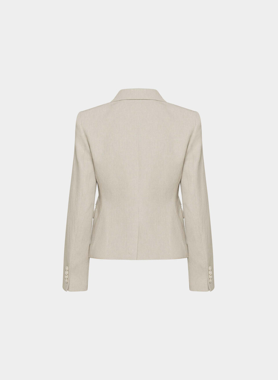etiquette blazer - linen undyed dark ecru
