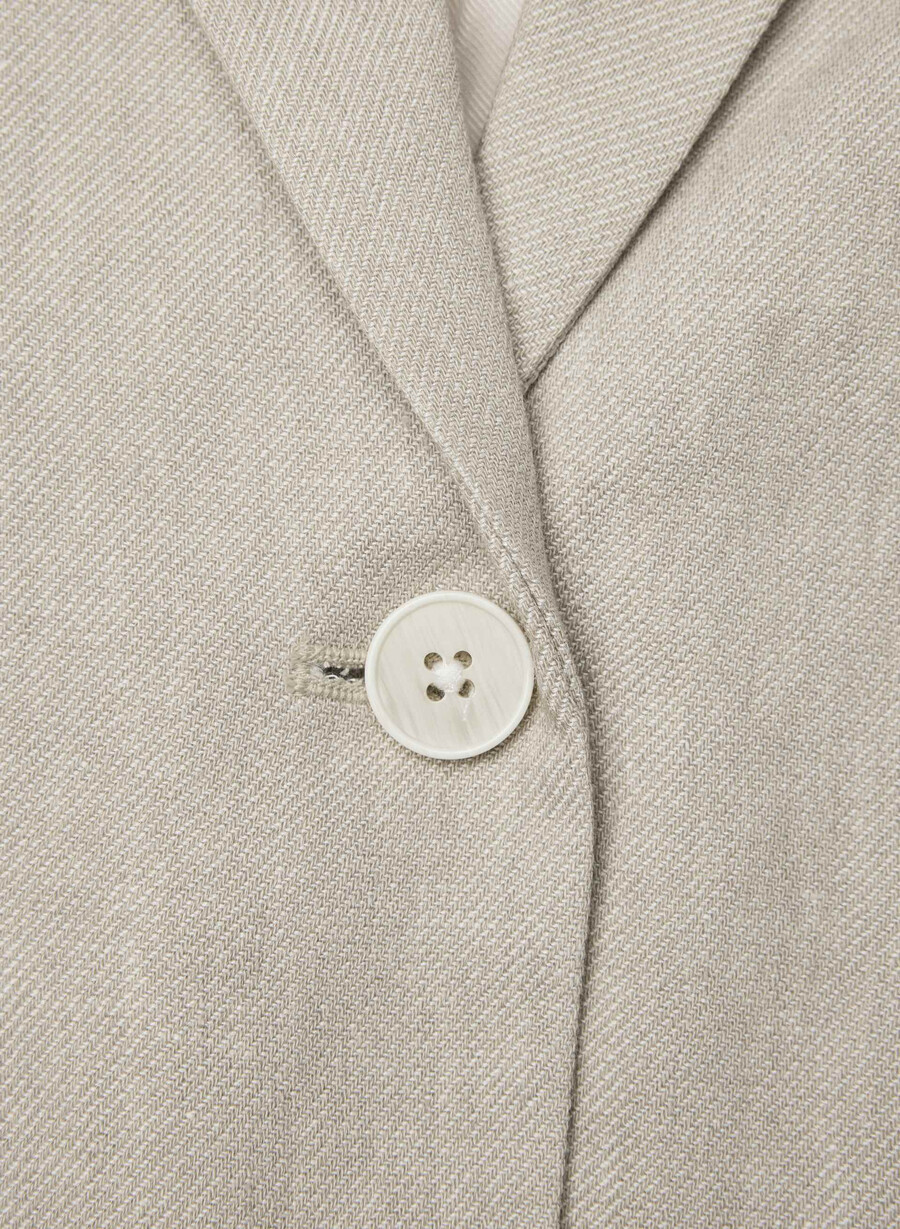 etiquette blazer - linen undyed dark ecru