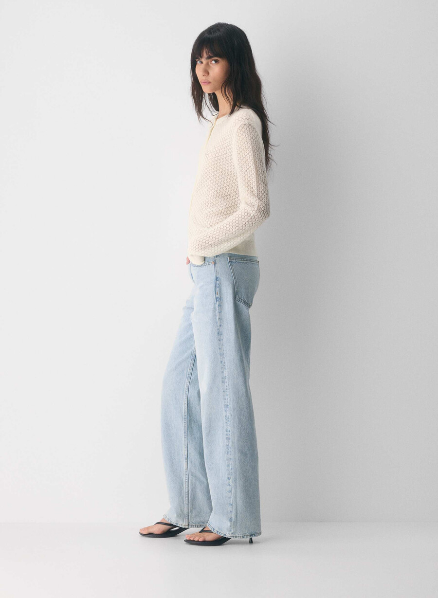 comma wool cashmere cardigan light birch
