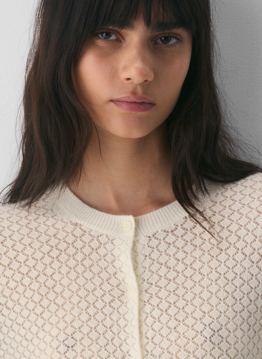comma wool cashmere cardigan light birch