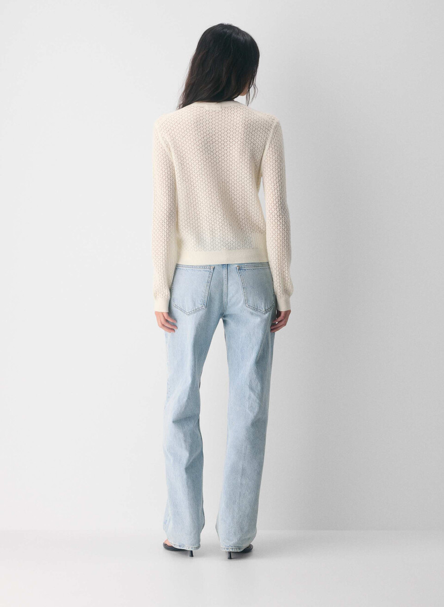 comma wool cashmere cardigan light birch