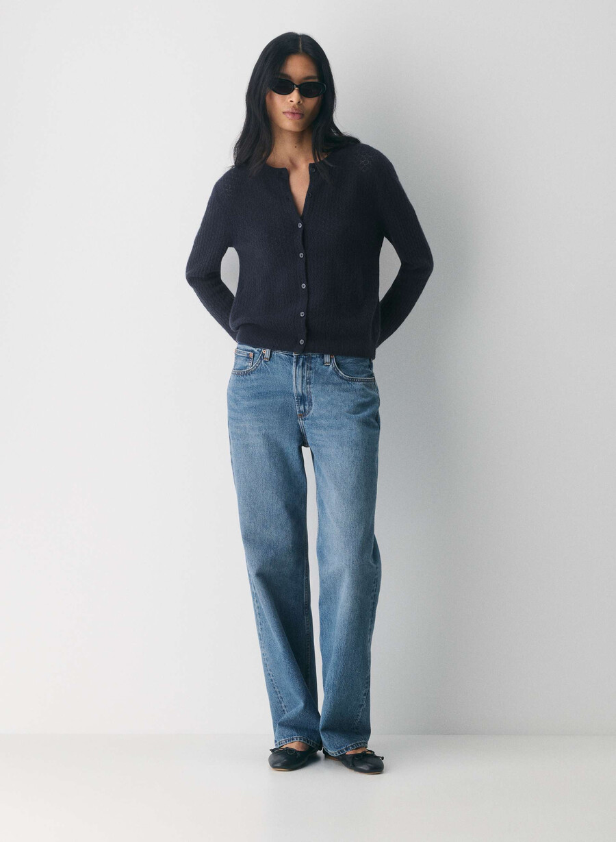 comma wool cashmere cardigan dark night navy
