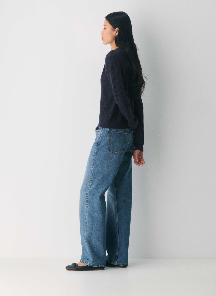 comma wool cashmere cardigan dark night navy