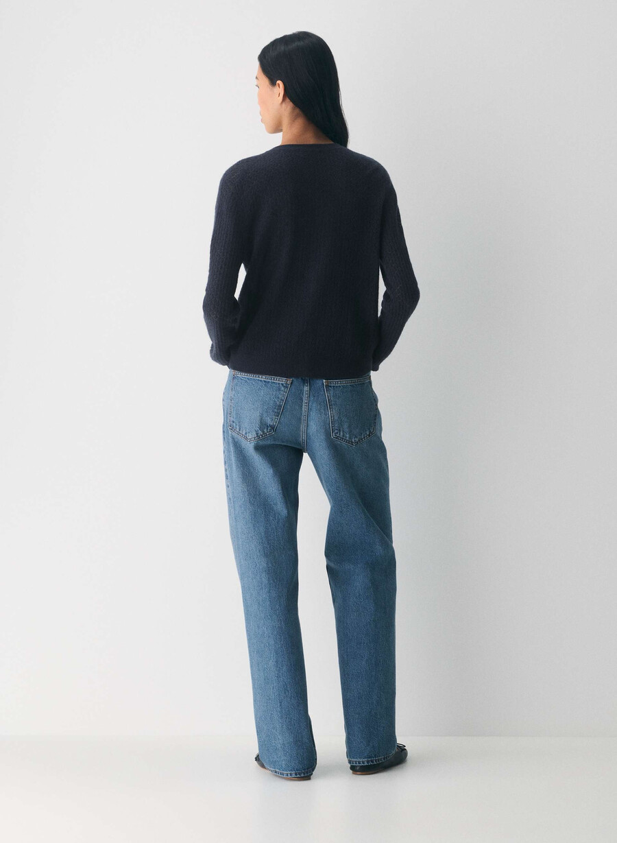 comma wool cashmere cardigan dark night navy