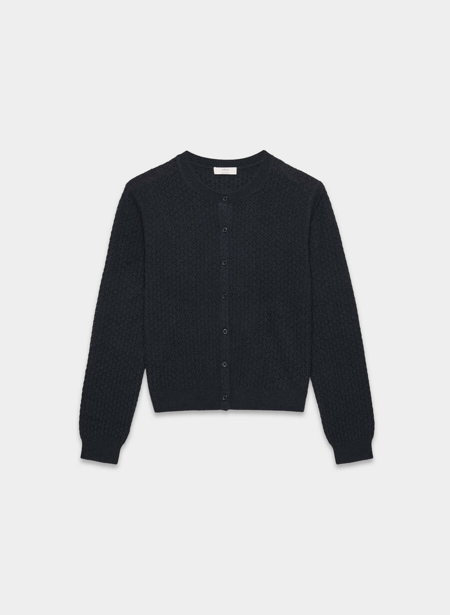 comma wool cashmere cardigan dark night navy
