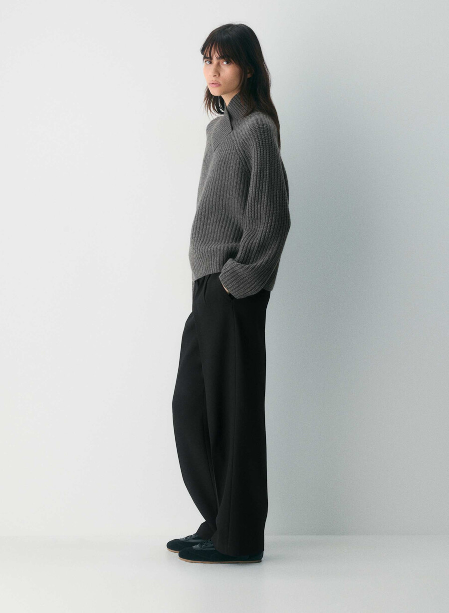 wallen wool cashmere sweater heather charcoal