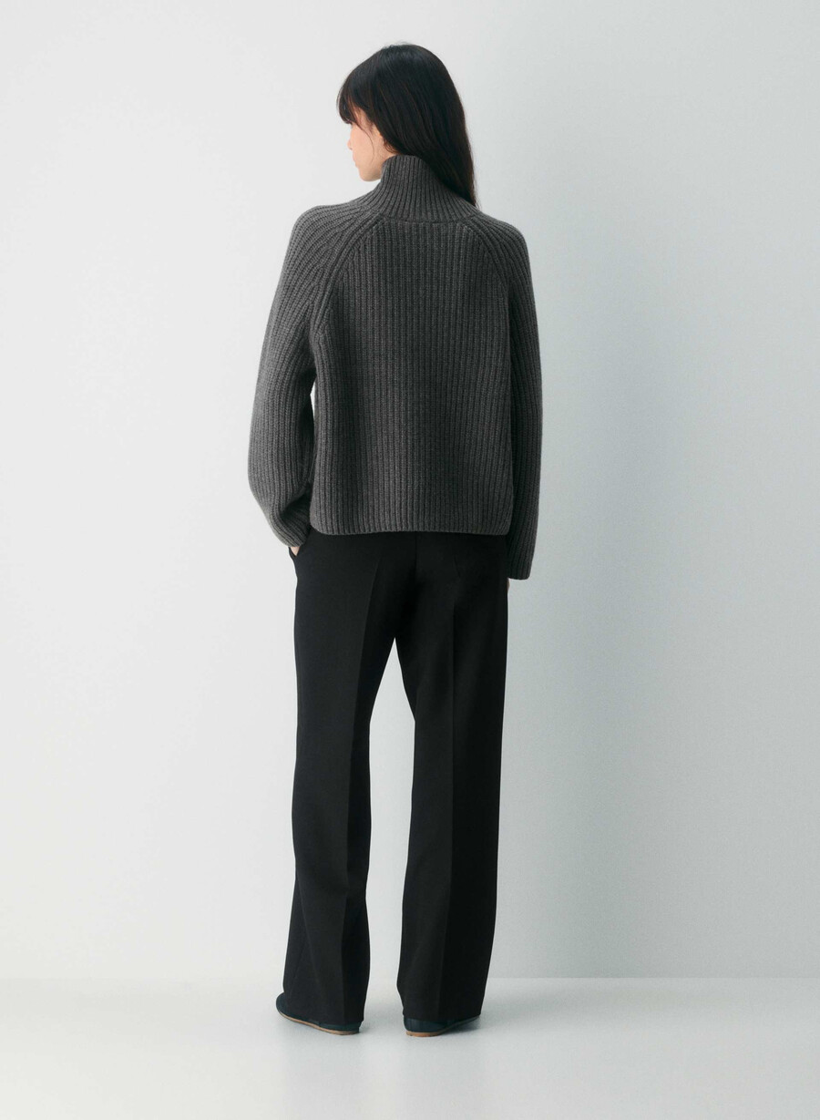 wallen wool cashmere sweater heather charcoal