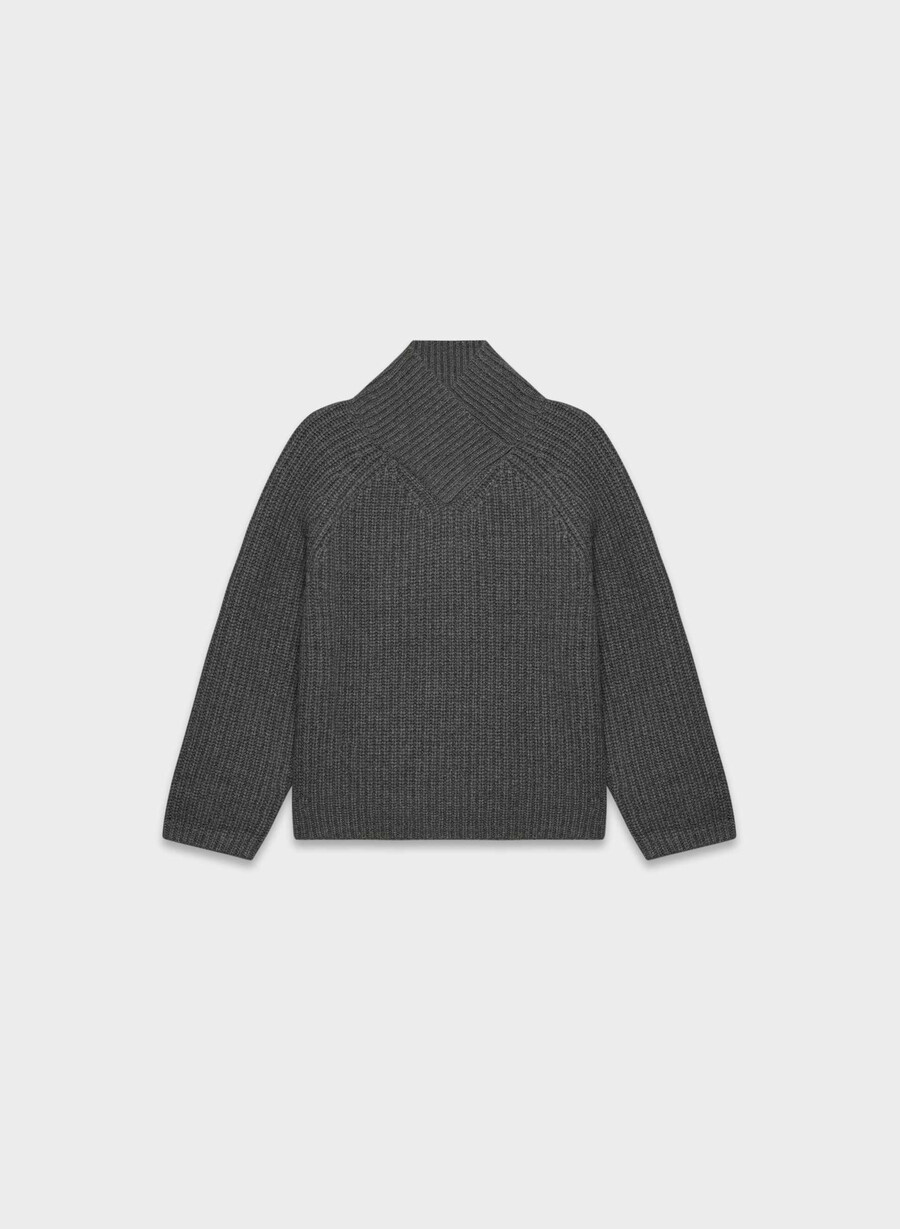 wallen wool cashmere sweater heather charcoal
