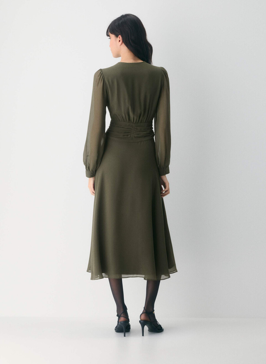 cursive dress dark olive