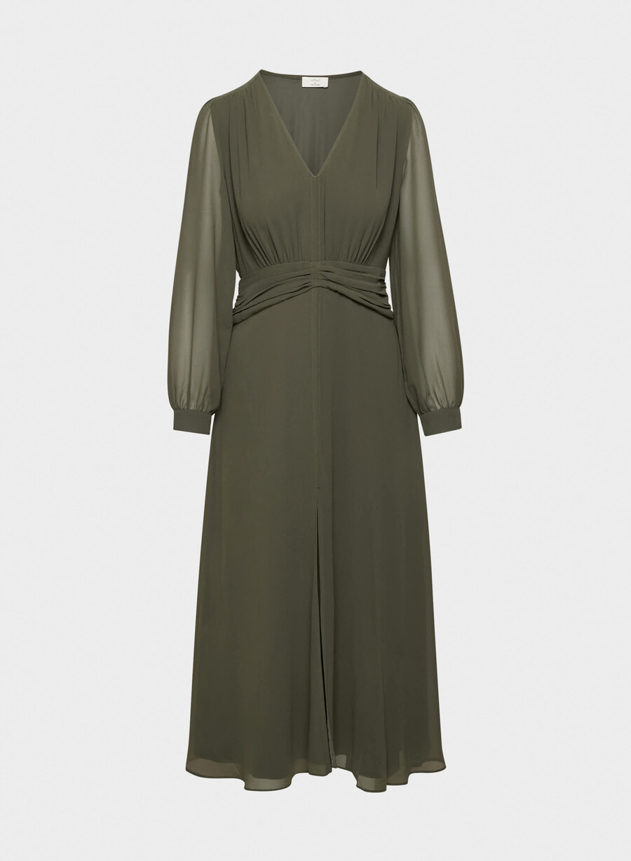 cursive dress dark olive