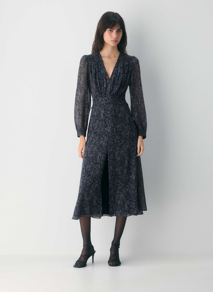 cursive dress dark night navytona
