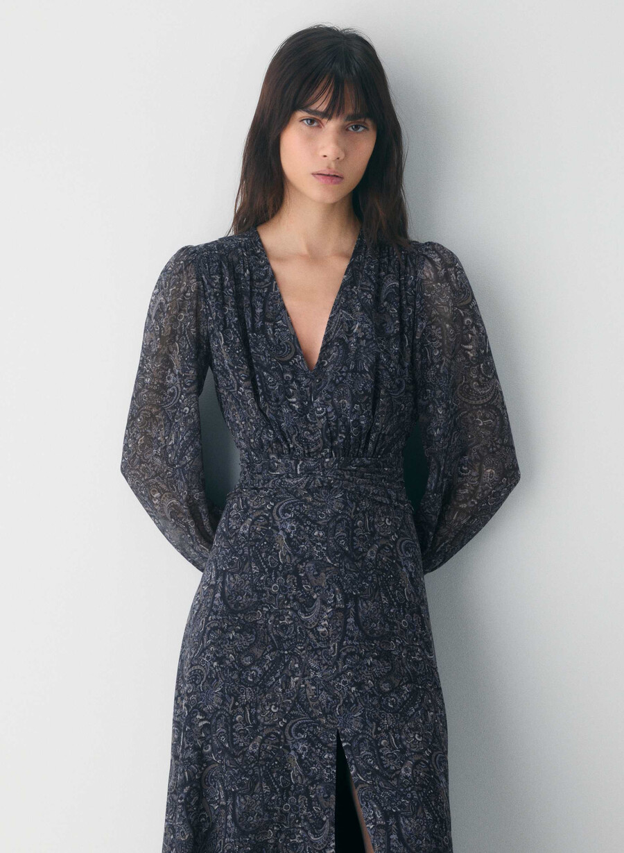 cursive dress dark night navytona
