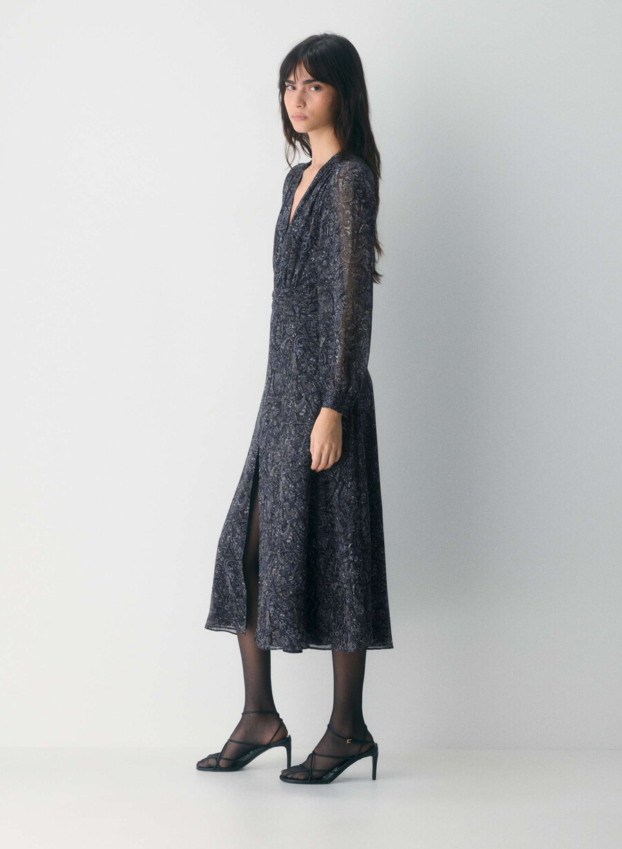 cursive dress dark night navytona