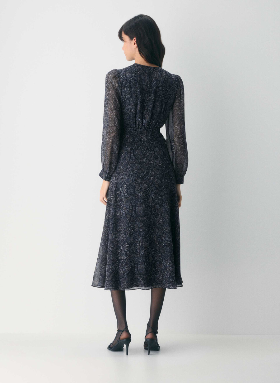 cursive dress dark night navytona