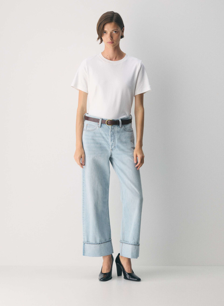denim forum the 90s vintage lo-rise cuffed jean 15 yrs brl thr bleu