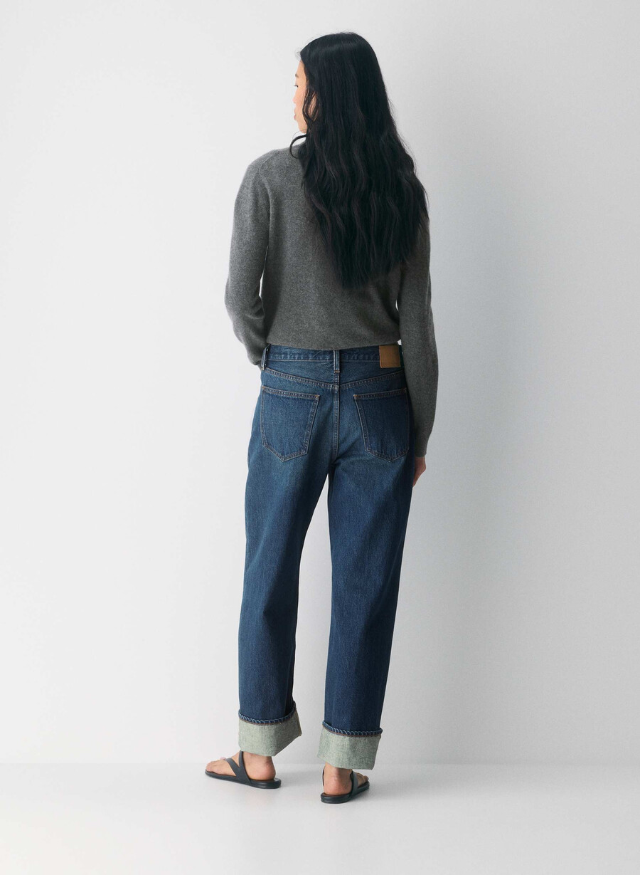 denim forum the 90s vintage lo-rise cuffed jean be about dark bleu