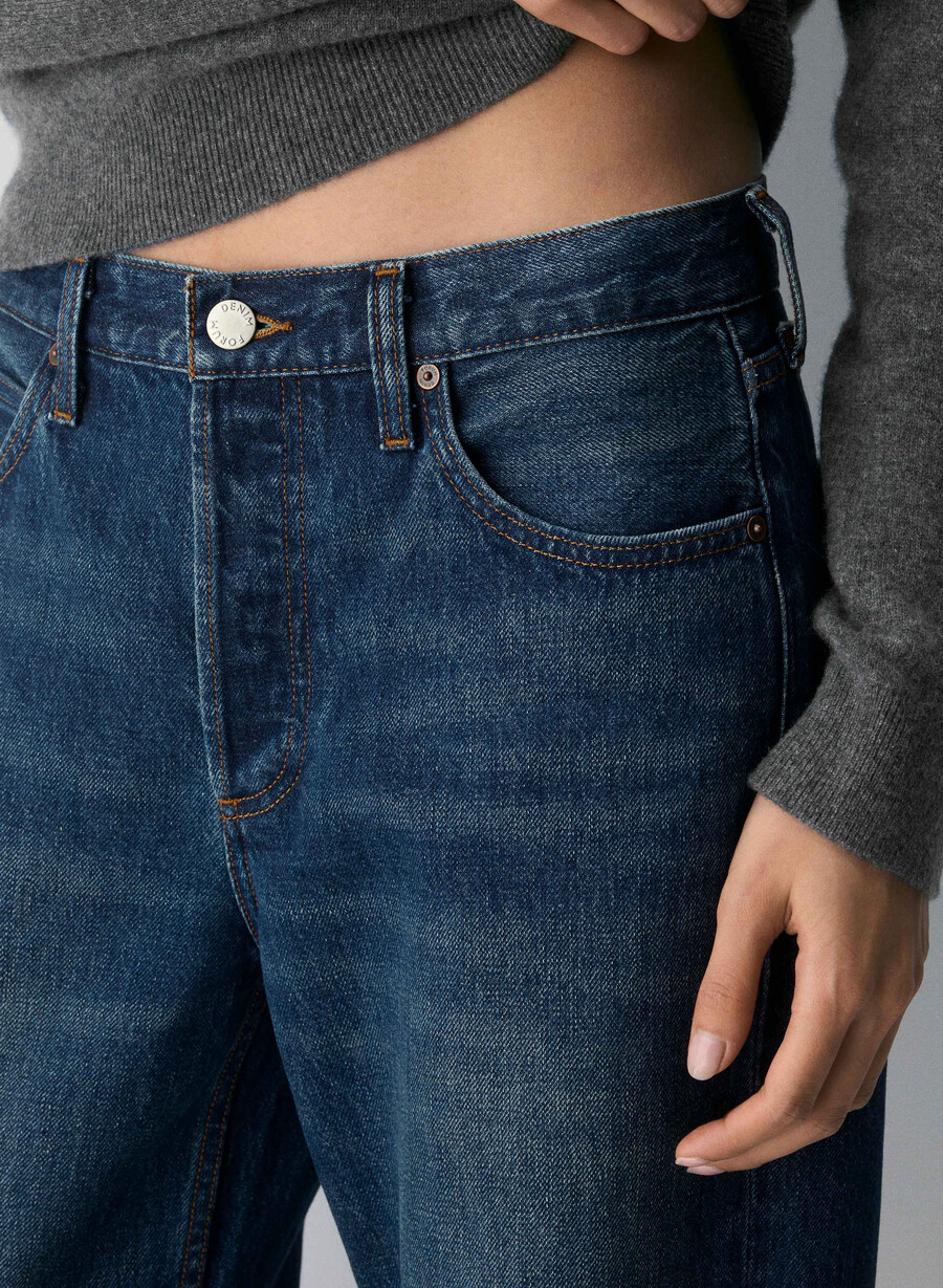 denim forum the 90s vintage lo-rise cuffed jean be about dark bleu
