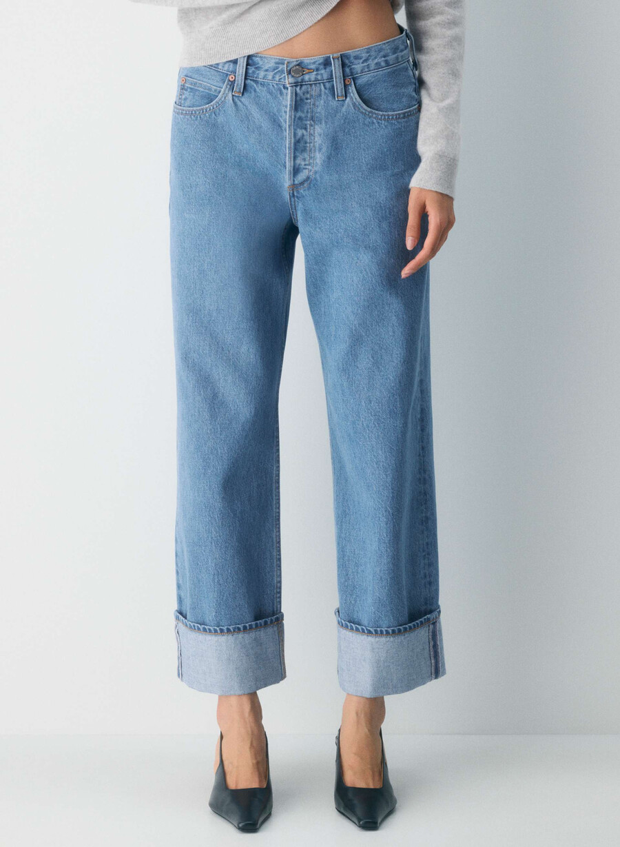 denim forum the 90s vintage lo-rise cuffed jean vintage bleu bottle