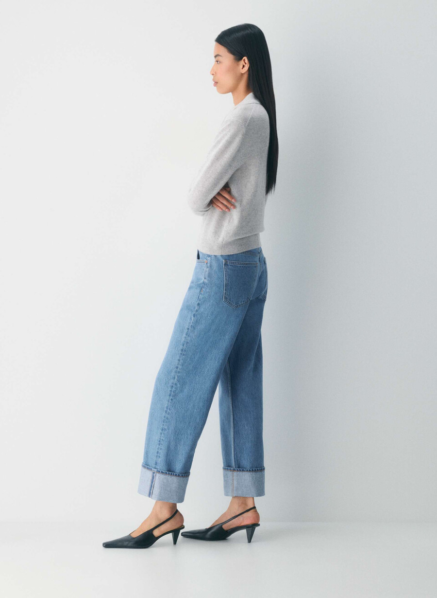 denim forum the 90s vintage lo-rise cuffed jean vintage bleu bottle